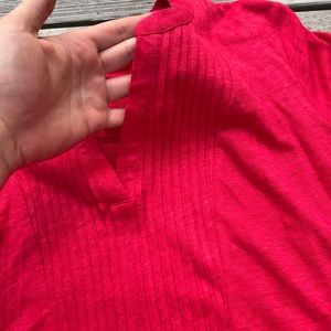 Boden pleated v-neck blouse in deep pink color